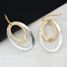 Double Oval Earrings, Mixed Metal